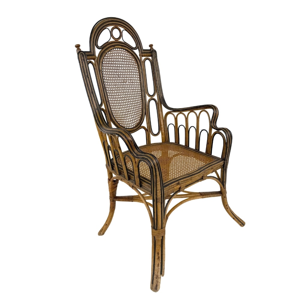 ART DECO WOVEN RATTAN CHAIR (1 of 13)