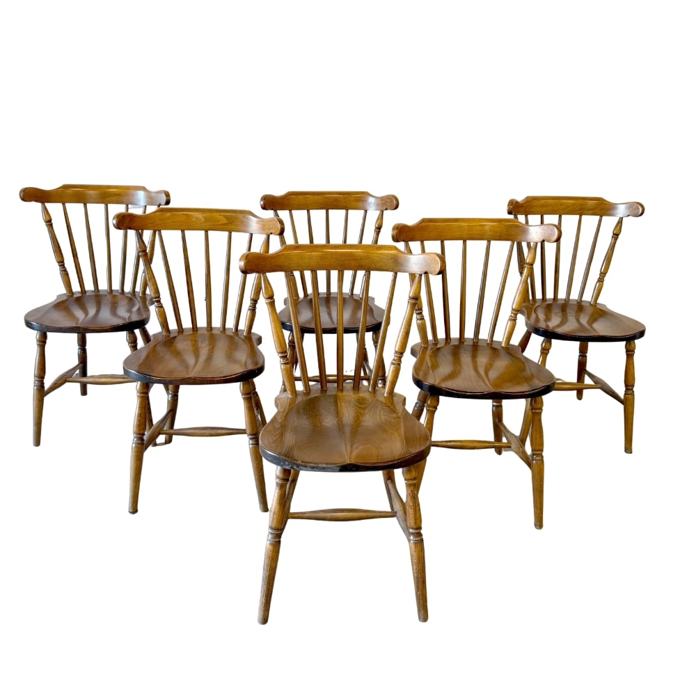 (6)  DUTCH WINDSOR DINING CHAIRS (1 of 7)