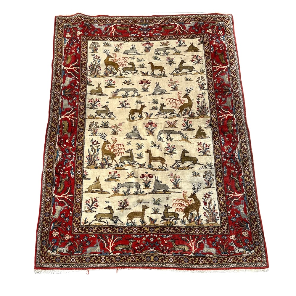 HAND-KNOTTED PERSIAN GHOM RUG (1 of 4)