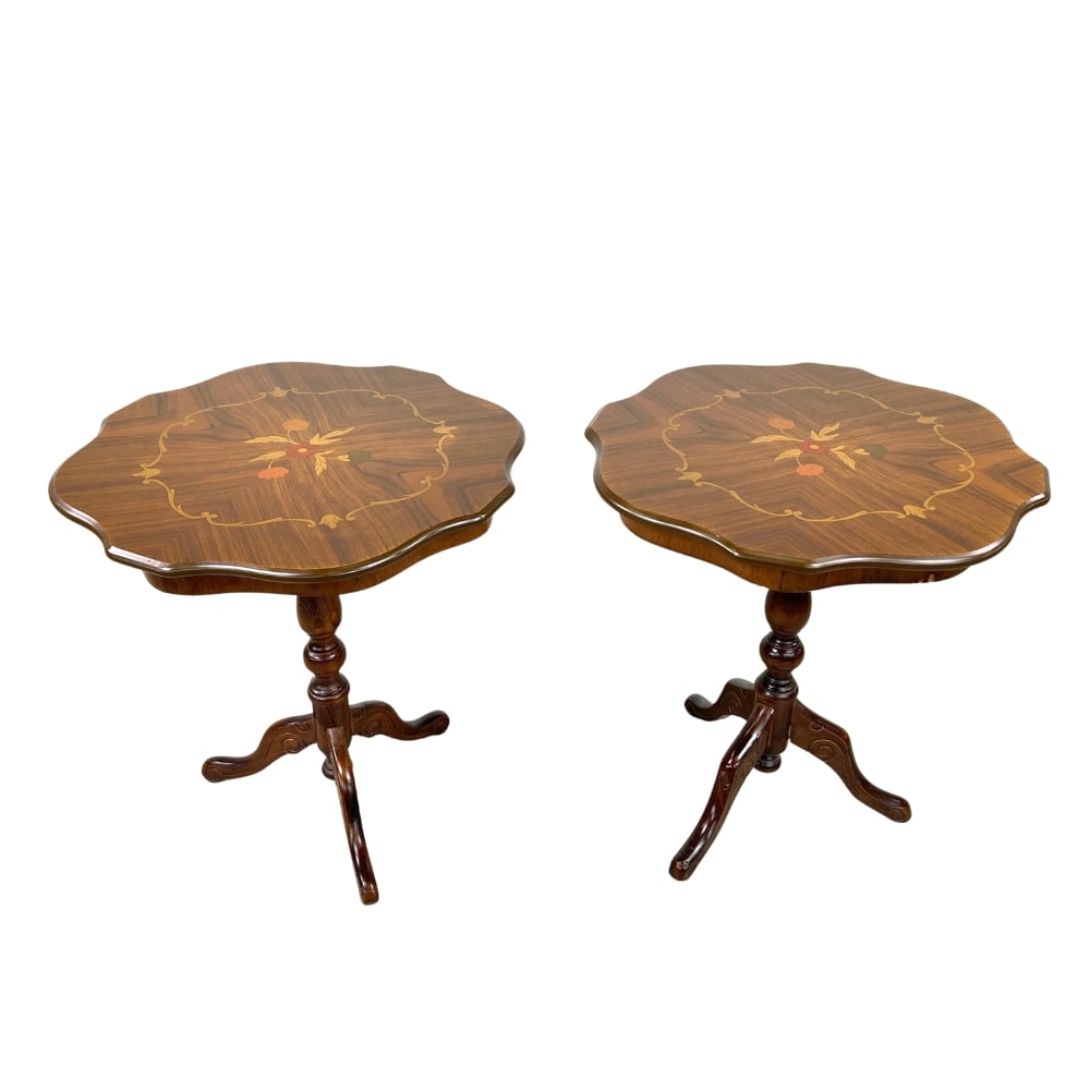 (2) ITALIAN MARQUETRY SIDE TABLES (1 of 10)