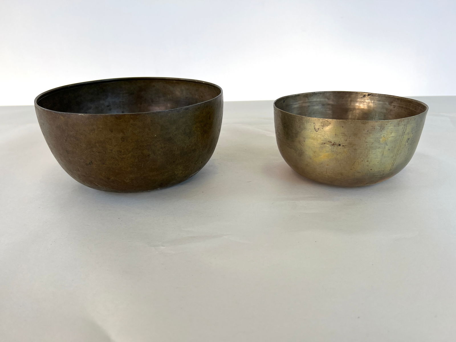 (2) ANTIQUE TIBETIAN SINGING BOWLS (1 of 8)