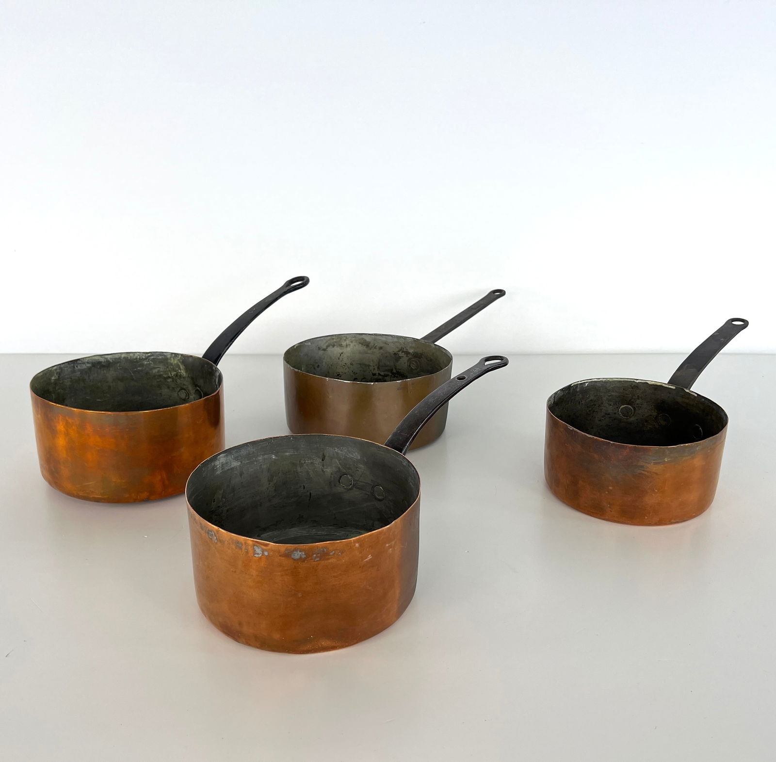 LOT 4 COPPER SAUCEPANS (1 of 10)