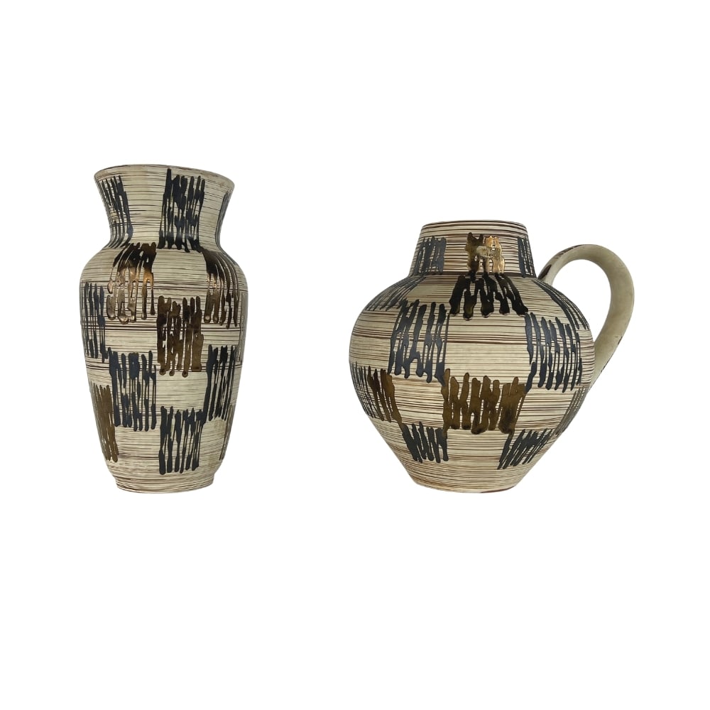 (2) WEST GERMAN CERAMIC VASES 1970s (1 of 7)