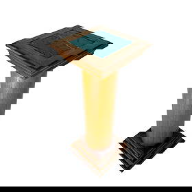 ART DECO PLANT STAND WITH MARBLE TOP: Dimensions: H 30.7” x W 12”. Vintage French art deco plant stand with marble top.