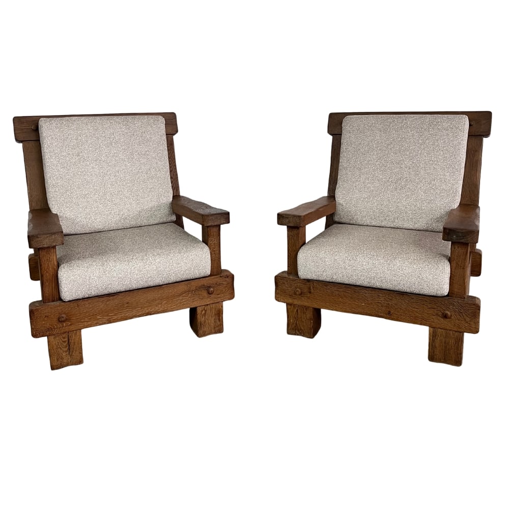 DUTCH BRUTALIST ARMCHAIRS, A PAIR (1 of 5)