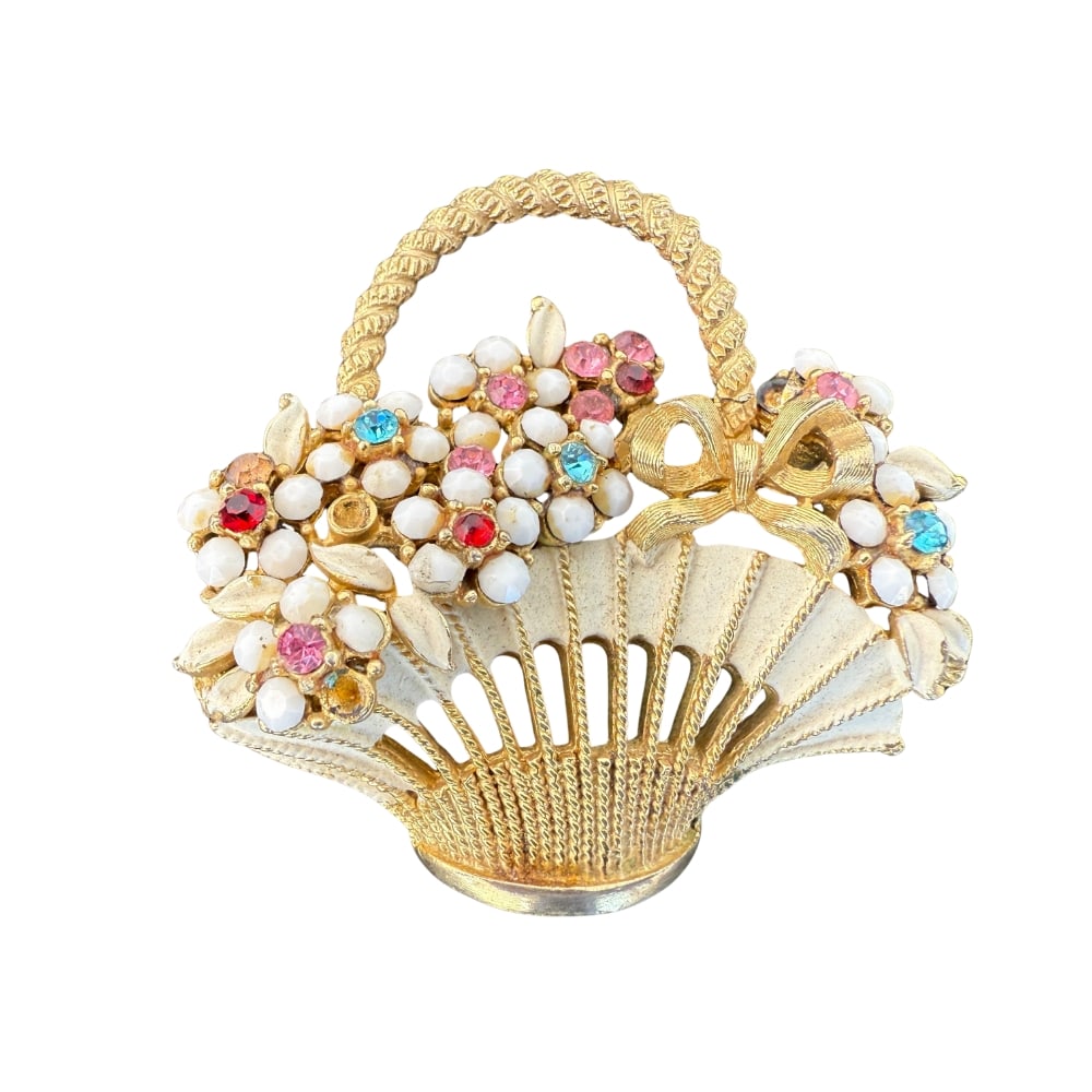 KENNETH JAY LANE FLOWER BASKET BROOCH (1 of 5)