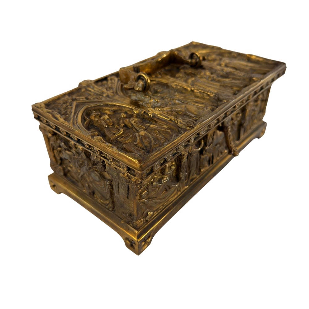 ANTIQUE BRONZE JEWELRY BOX (1 of 7)