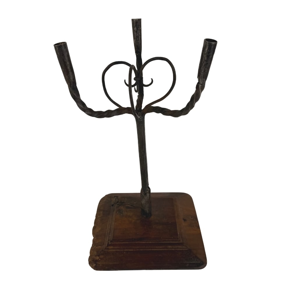 16 or 17c WROUGHT IRON CANDELABRA (1 of 9)