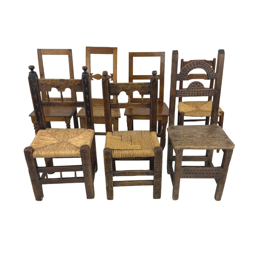 LOT 7 ANTIQUE  CARVED WOOD CHAIRS (1 of 18)