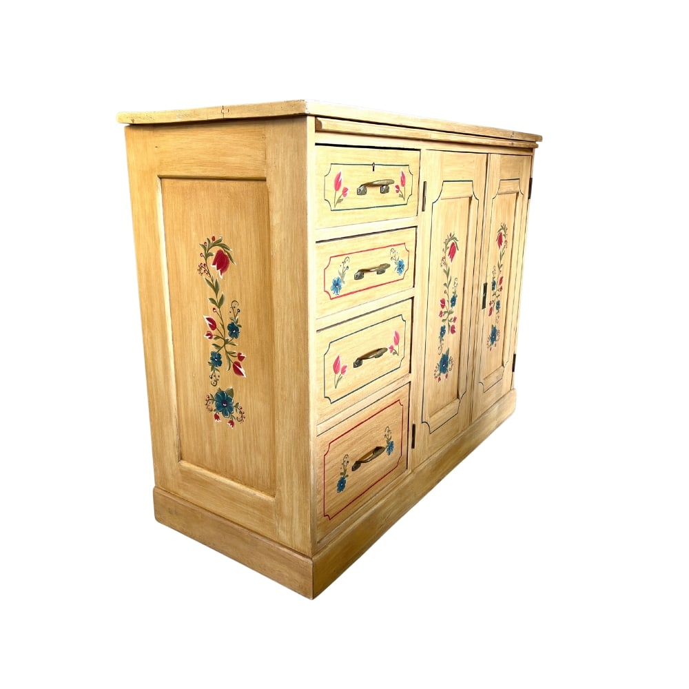 SWISS HAND PAINTED FOLK CHEST OF DRAWERS (1 of 12)