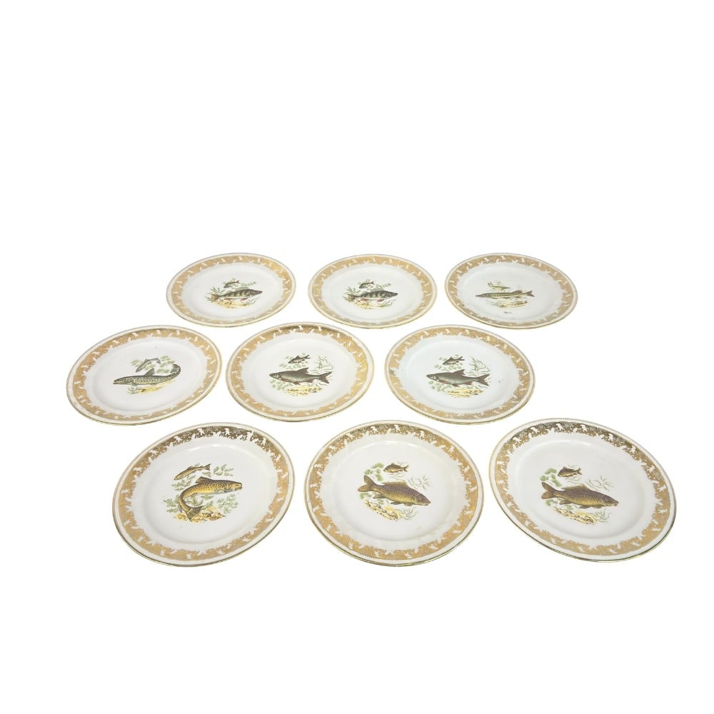 (9) LIMOGES PORCELAIN FISH PLATES (1 of 7)