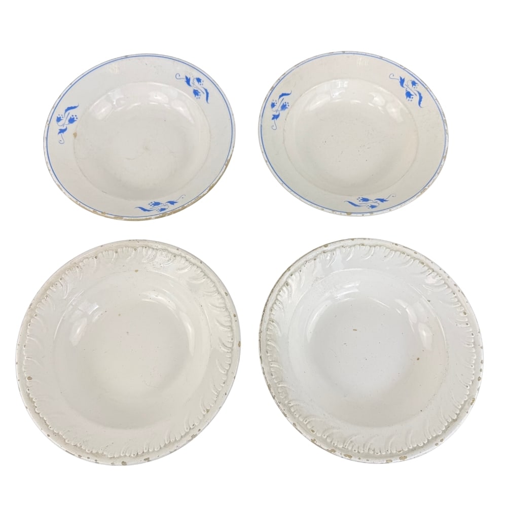 LOT 4 CERAMIC PLATTES: Dimensions: H 1.7” x W 9”. Lot of 4 ceramic plattes, 2 of them marked Ved Besio Figlio.