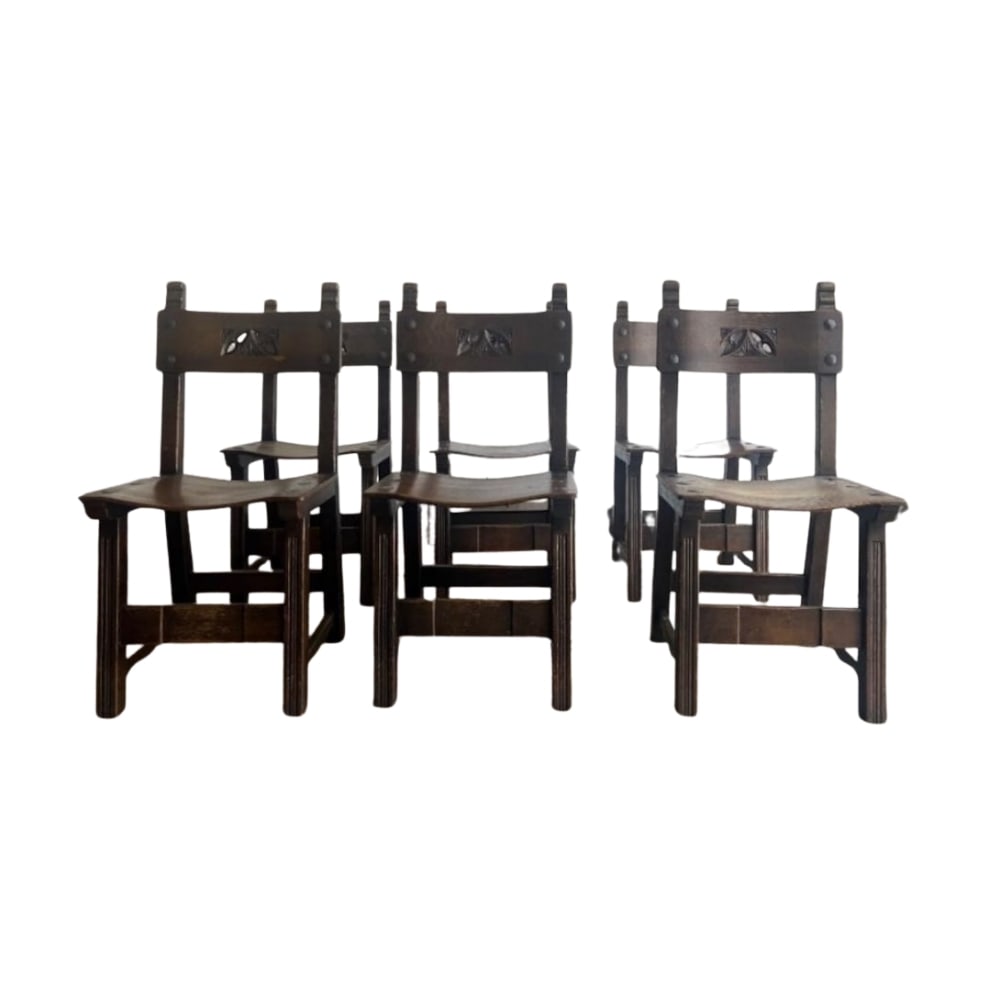 (6) VINTAGE BRUTALIST DINING CHAIRS (1 of 10)