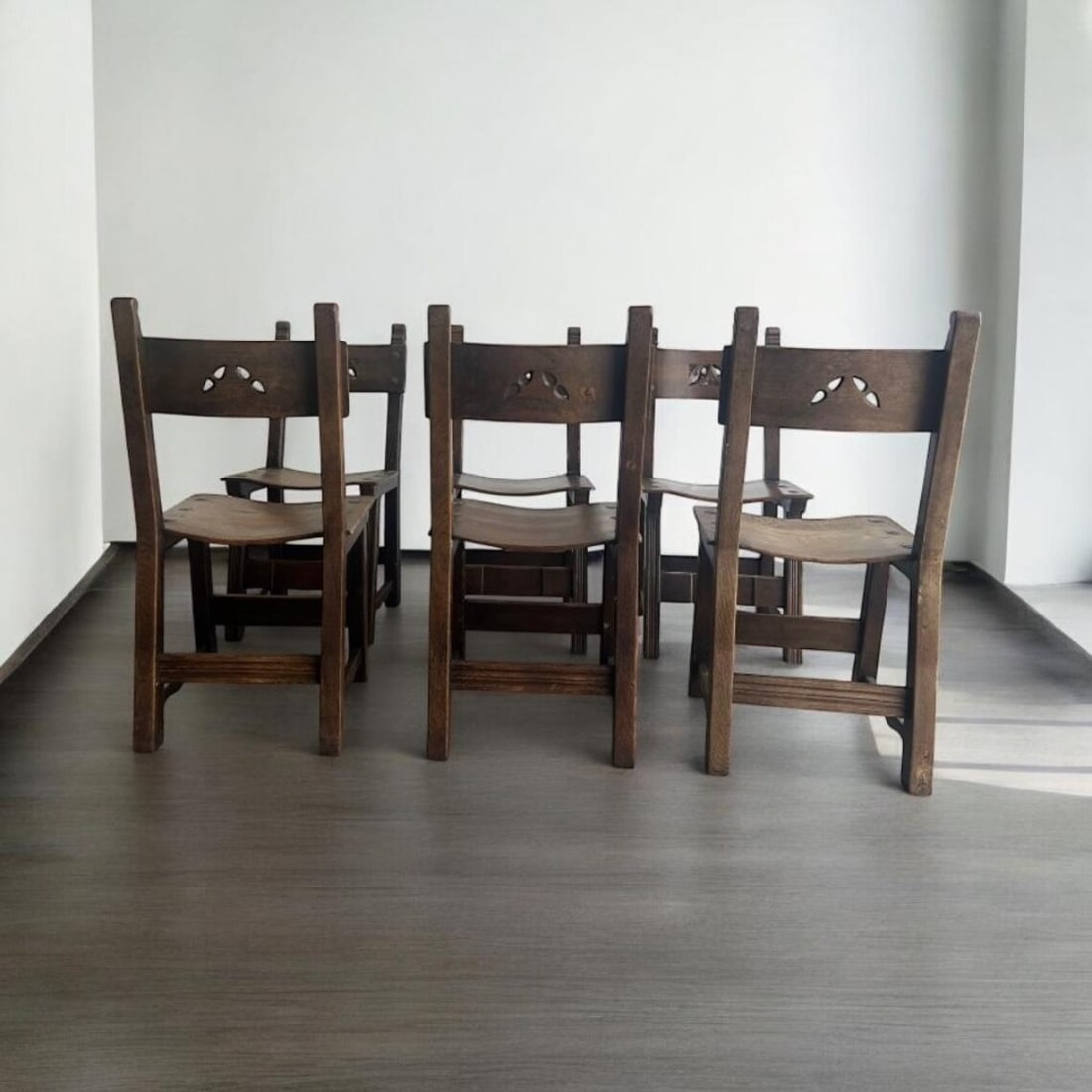 (6) VINTAGE BRUTALIST DINING CHAIRS - 2