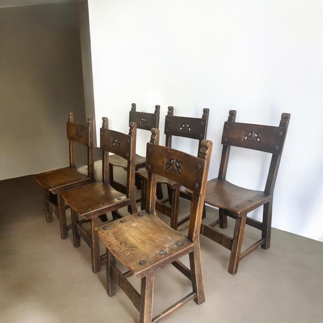 (6) VINTAGE BRUTALIST DINING CHAIRS - 4