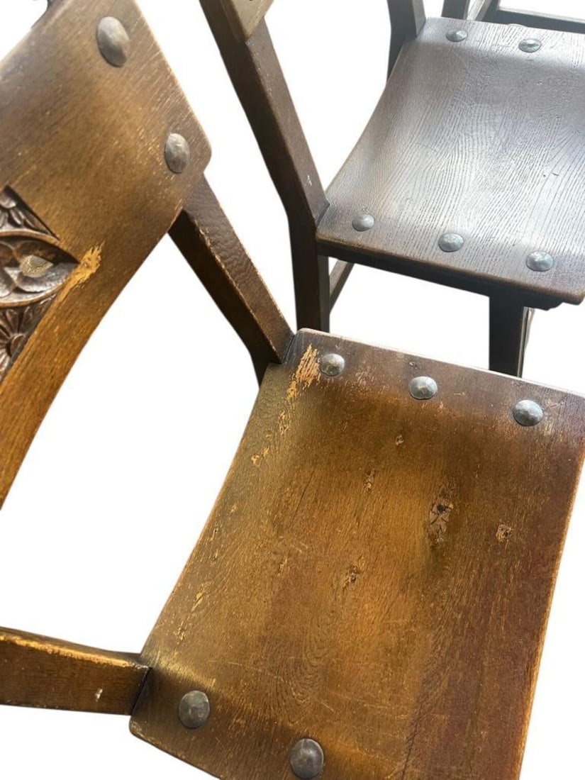 (6) VINTAGE BRUTALIST DINING CHAIRS - 9