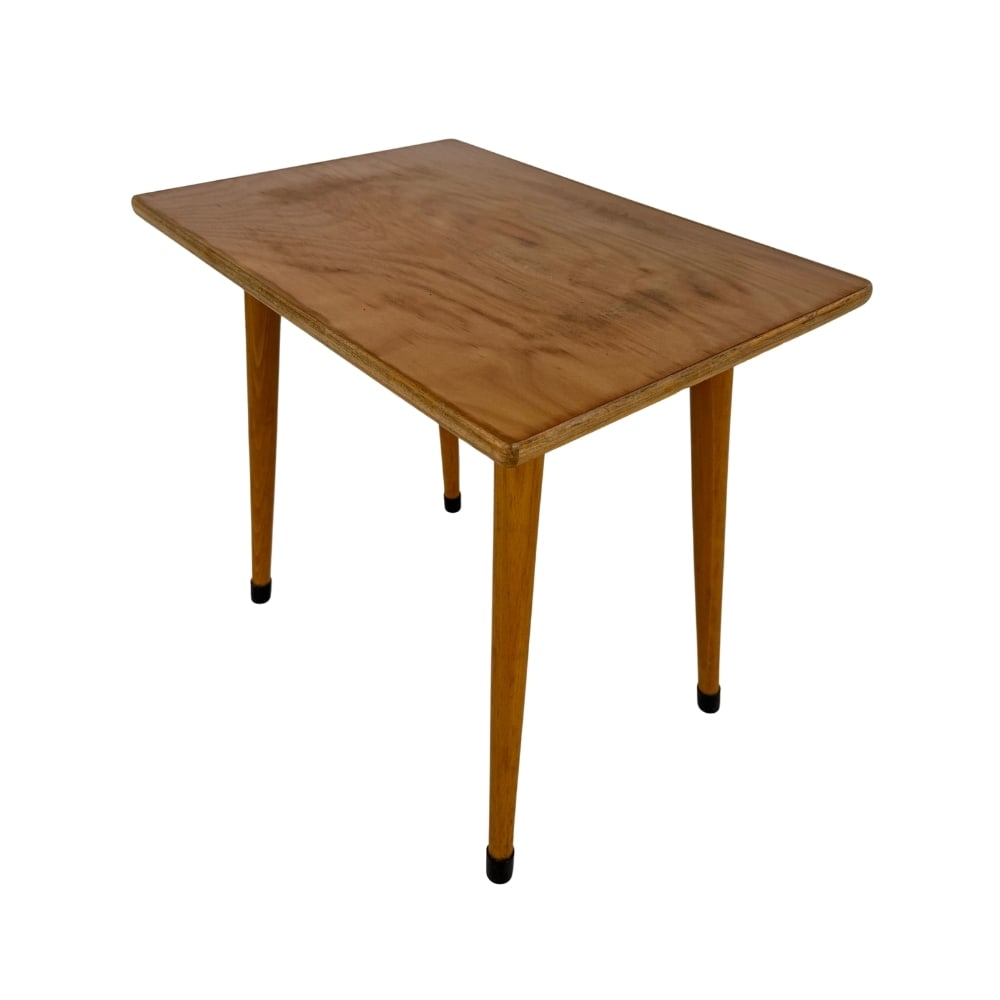 DANISH COFFEE OR SIDE TABLE, 1960s: Dimensions: H 22” x W 23.7” x D 16.5”. Vintage Danish coffee or side table with 4 tapered legs.