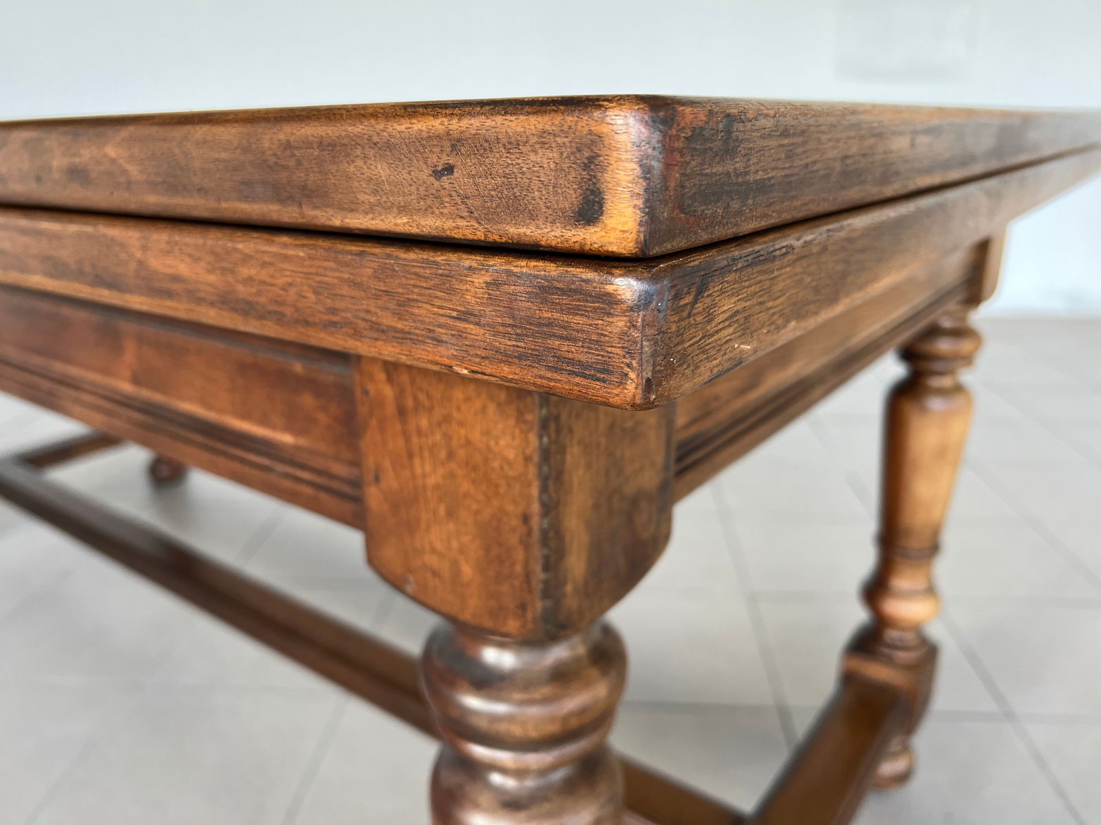 FRENCH REFECTORY EXTENDABLE DINING TABLE - 12