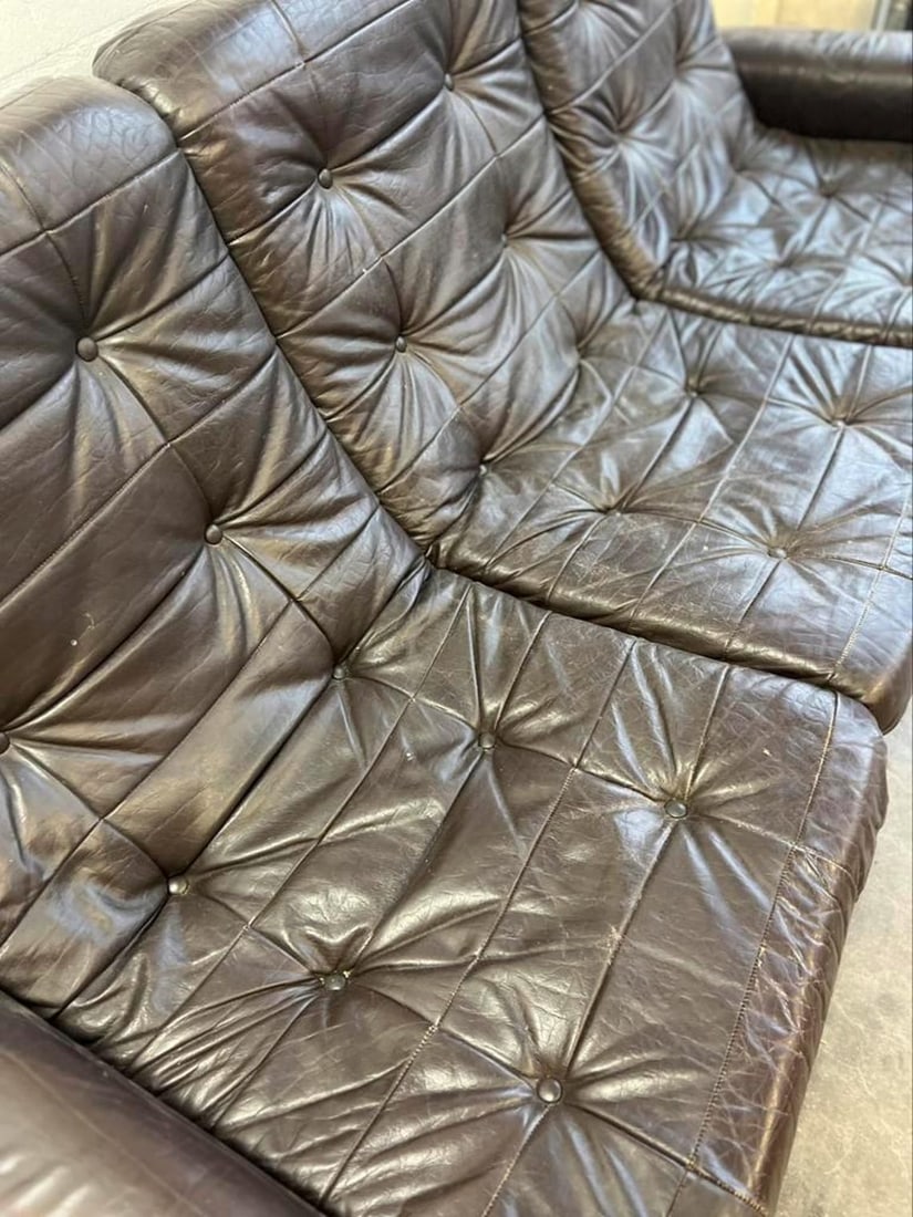 VINTAGE LEATHER PATCHWORK MODULAR SOFA - 10