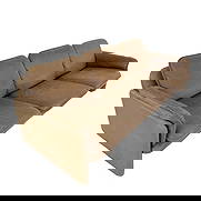 DE SEDE DS61 LEATHER THREE-SEAT SOFA, 1960s: Dimensions: H 27.5” x W 79” x D 34” x SH 16". De Sede DS61 brown leather three-seat sofa with removable cushions.