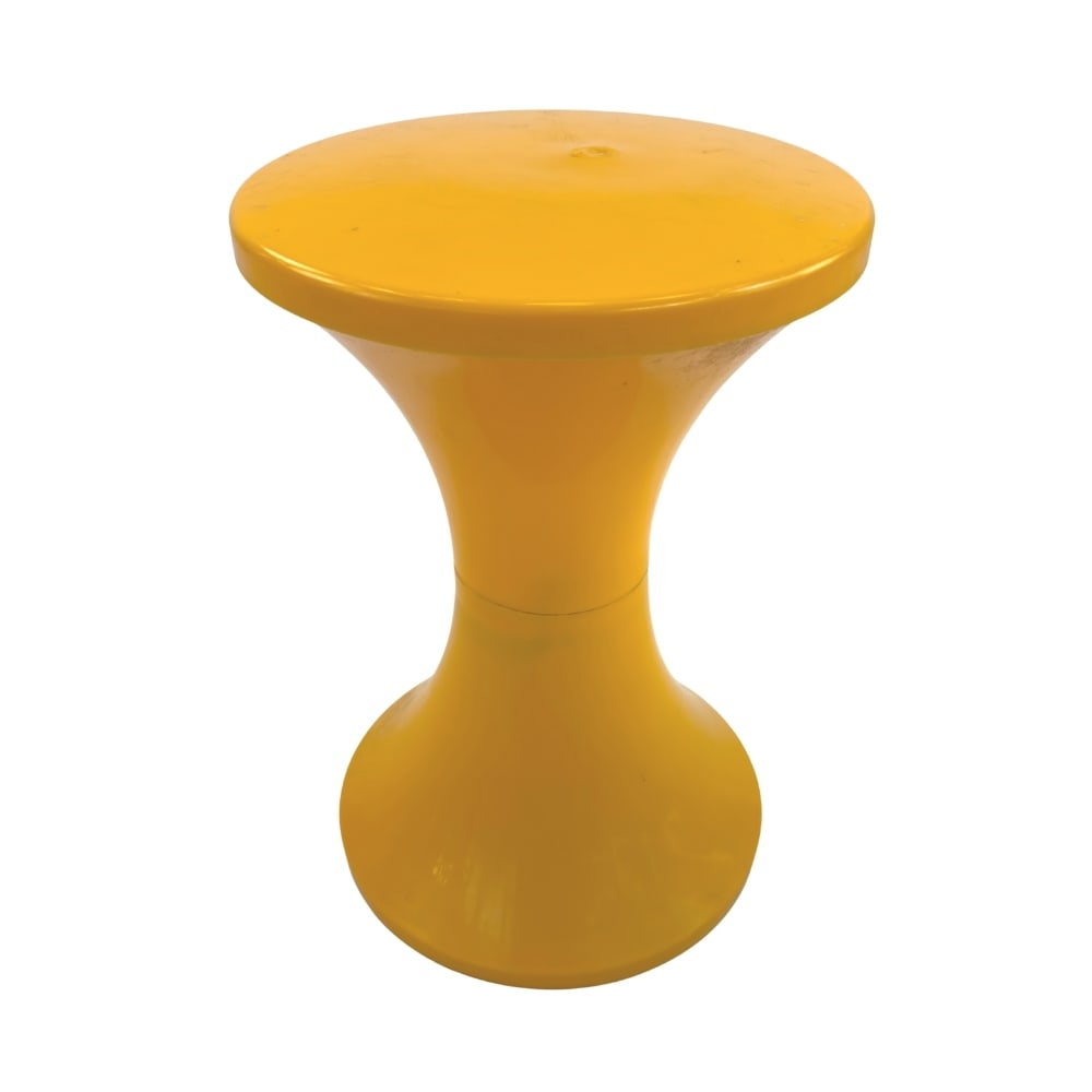 TAM TAM SPACE AGE STOOL: Dimensions: H 17.5” x W 12”. Vintage orange polypropylene Tam-Tam stool, designed by Henry Massonnet.