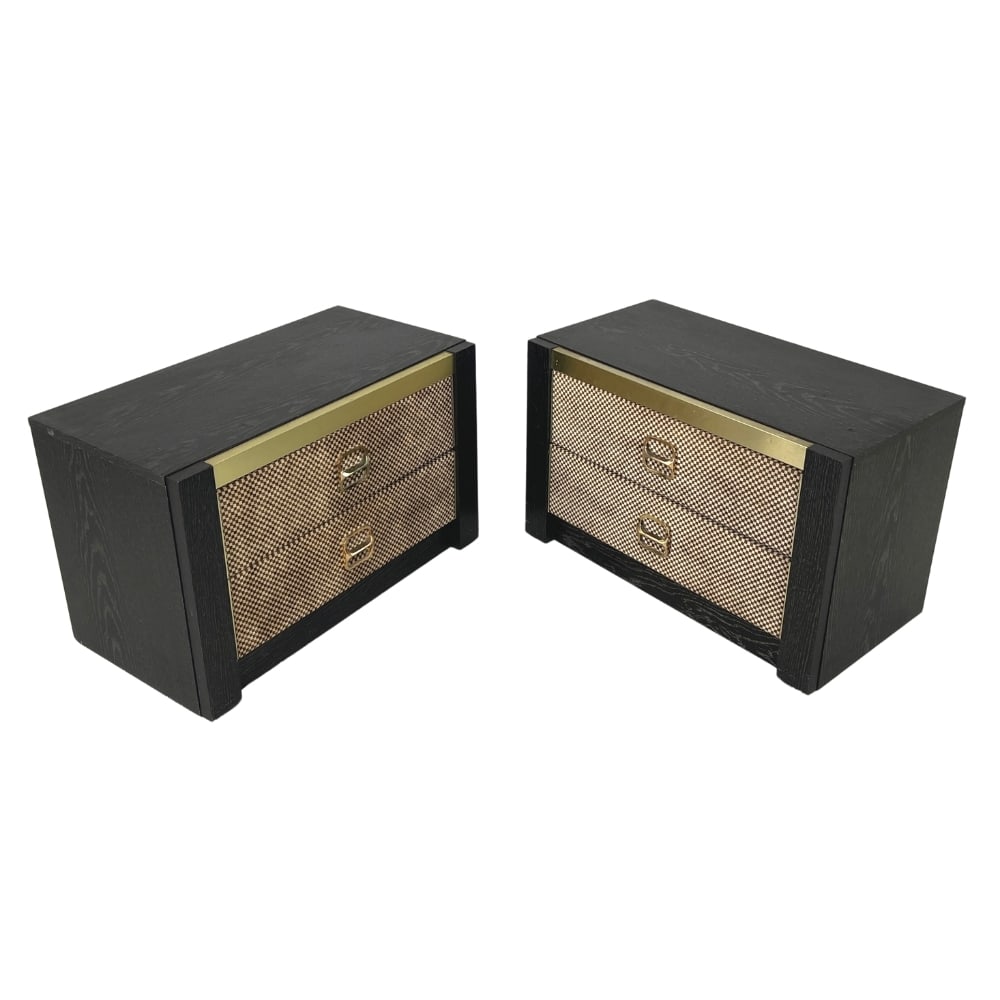 (2) GUDME MOBELFABRIK NIGHTSTANDS 1970s: Dimensions: H 16.7” x W 26.5” x D 14”. Pair of Danish Gudme Mobelfabrik nightstands with two drawers.