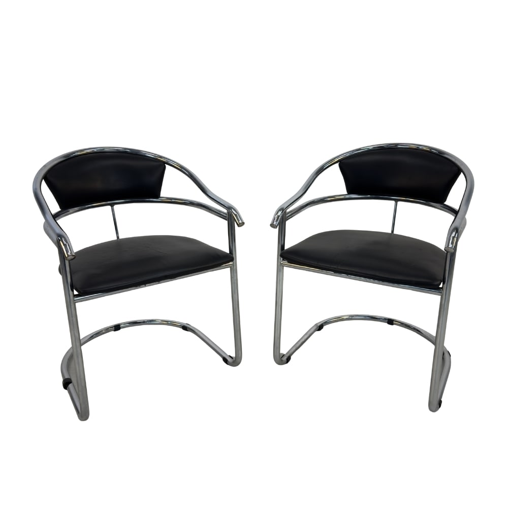 VINTAGE CANTILEVER CHAIRS MANNER OF CANASTA, PAIR (1 of 10)