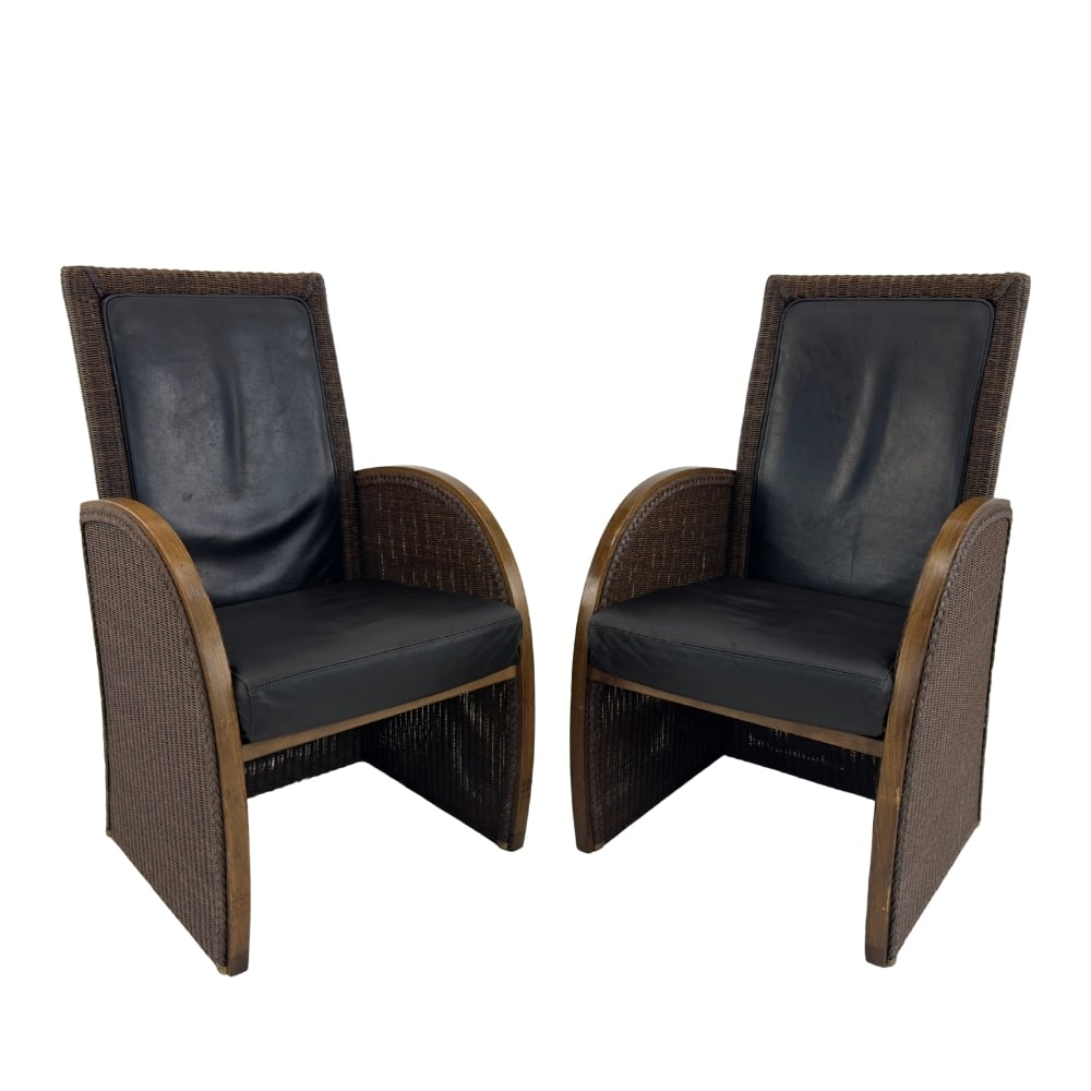 LLOYD LOOM ARMCHAIRS, A PAIR (1 of 12)
