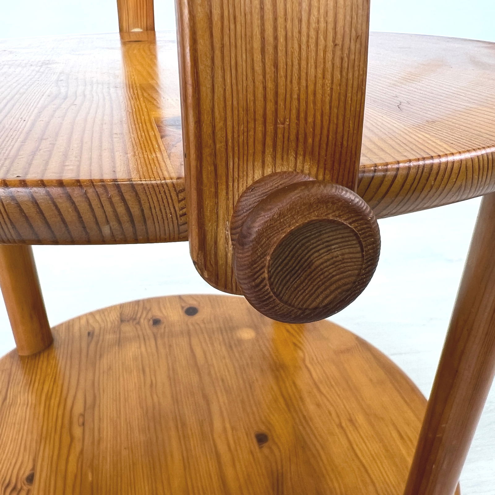 DANISH PINE ROLLABLE SERVING TROLLEY - 6