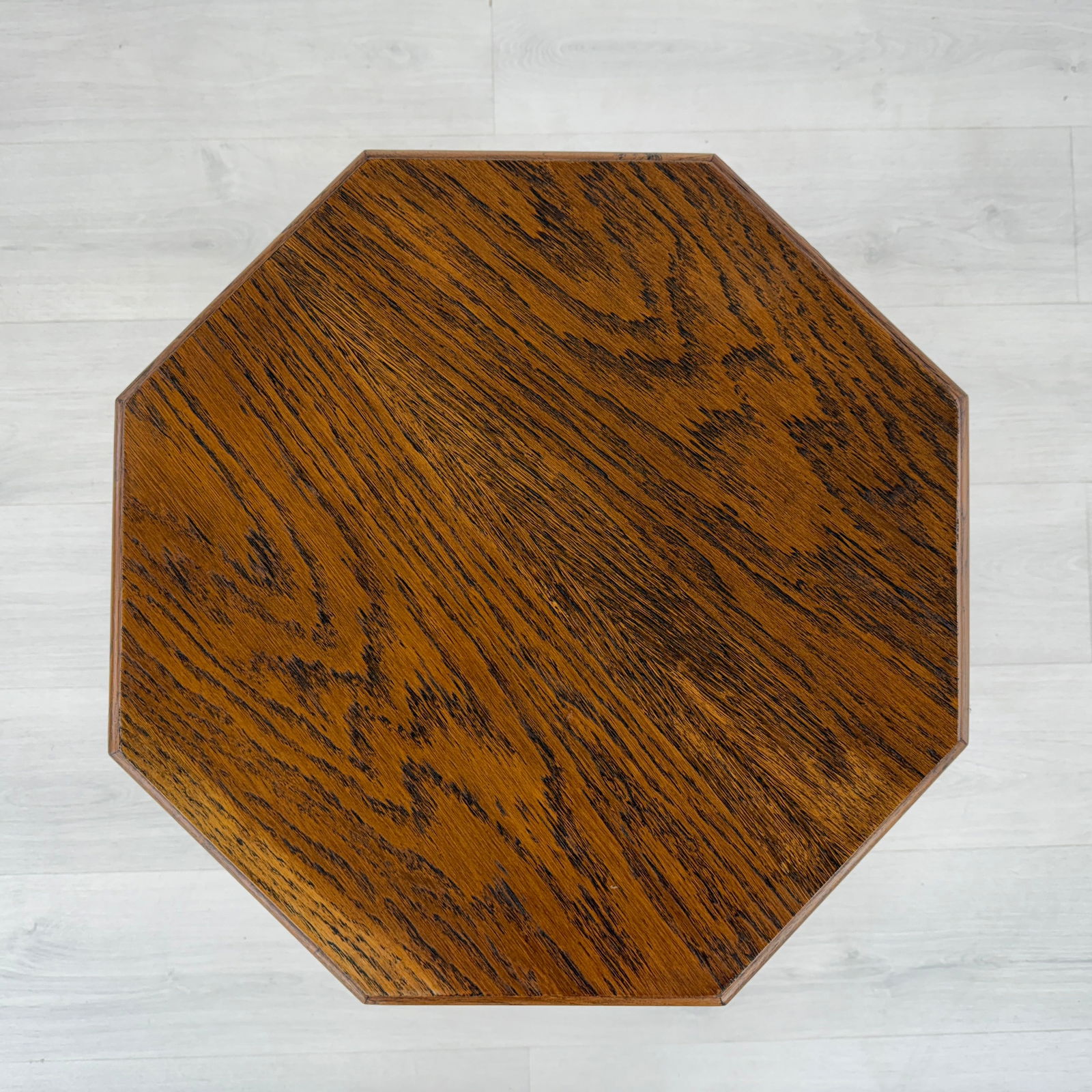 OAK OCTAGONAL SIDE TABLE - 4