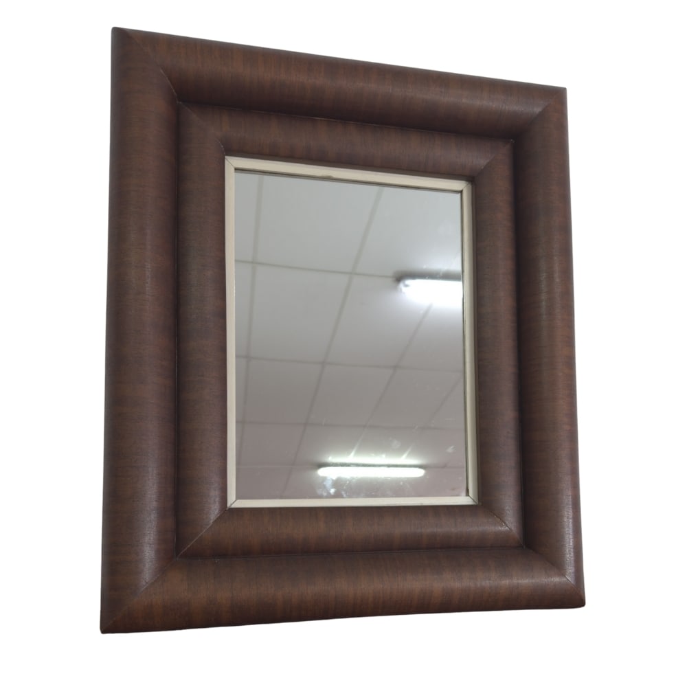 VINTAGE DANISH MIRROR: Dimensions: H 24.7” x W 21”. Vintage Danish wall mirror with solid wood frame.