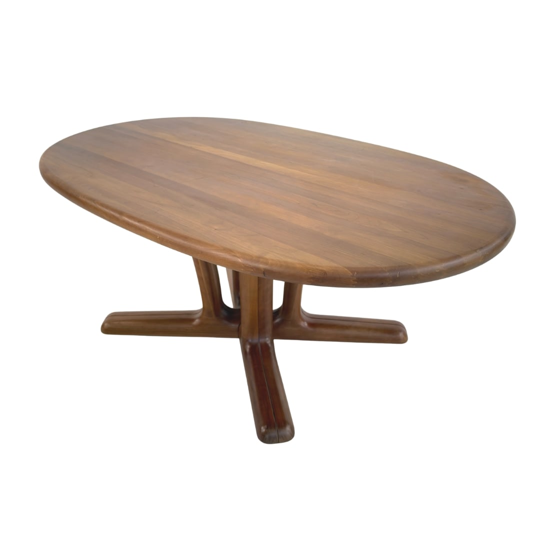 TEAK COFFEE TABLE BY DYRLUND: Dimensions: H 20.3” x W 52” x D 31.3”. Vintage oval teak coffee table designed by Dyrlund, from the 1970s.