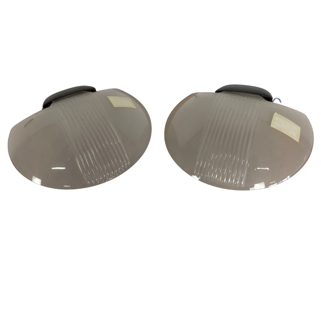 MAZZEGA WALL SCONCES, A PAIR: Dimensions: H 9.8" x W 11.8" Vintage Mazzega Murano glass wall sconces. Marked. Dimensions approx.