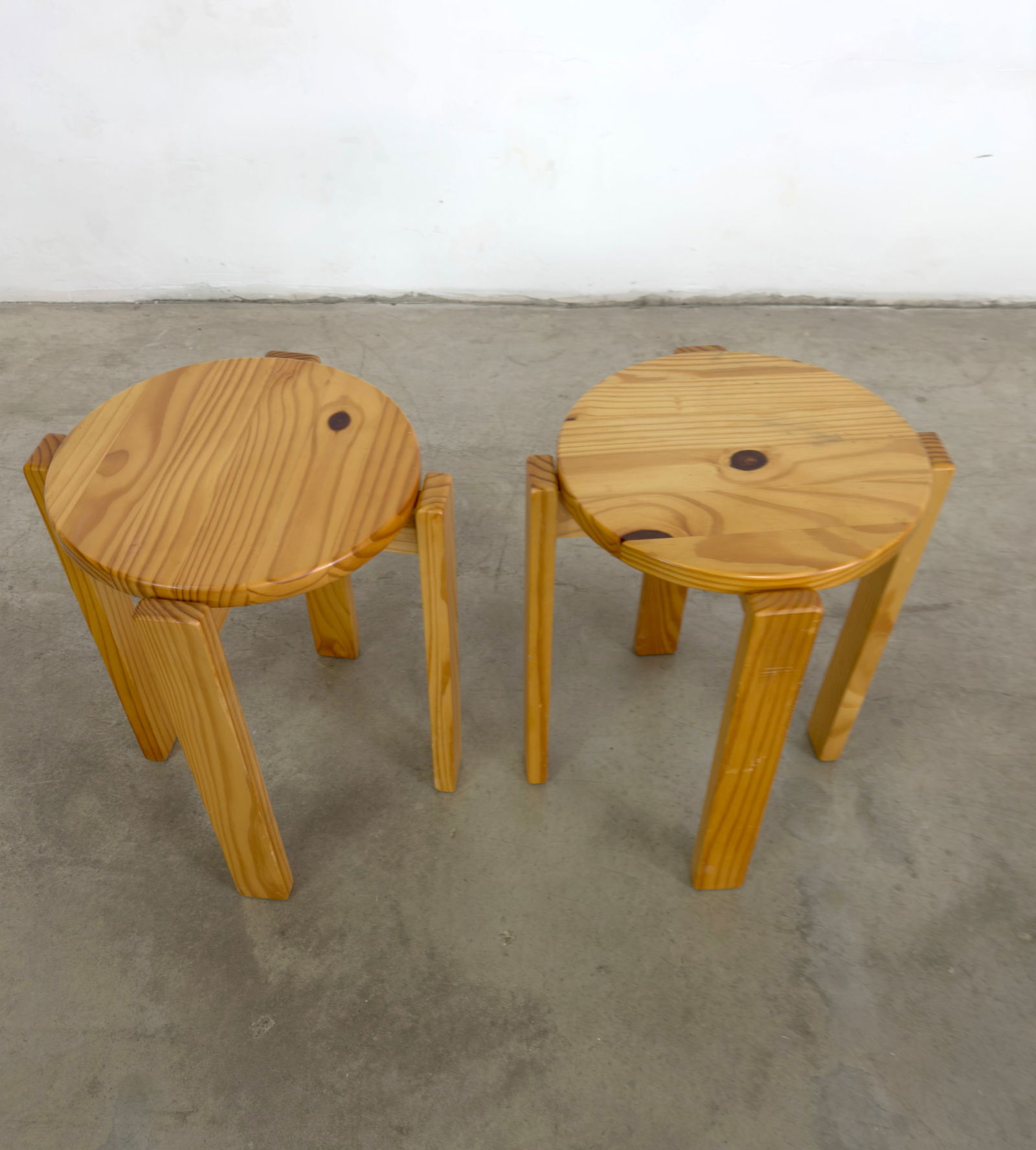 SCANDINAVIAN PINE STOOLS, A PAIR - 2