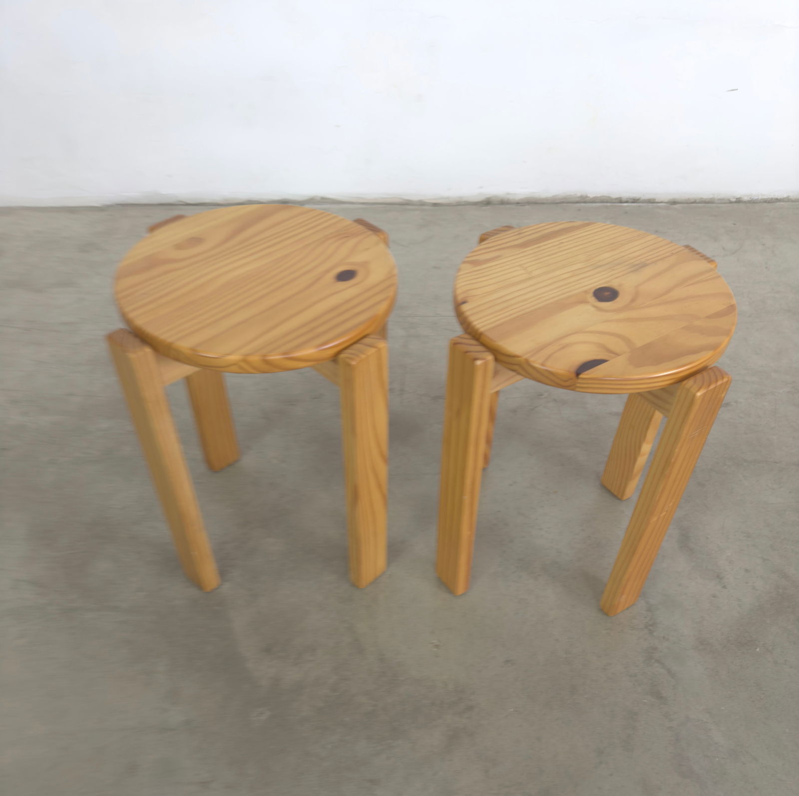 SCANDINAVIAN PINE STOOLS, A PAIR - 4