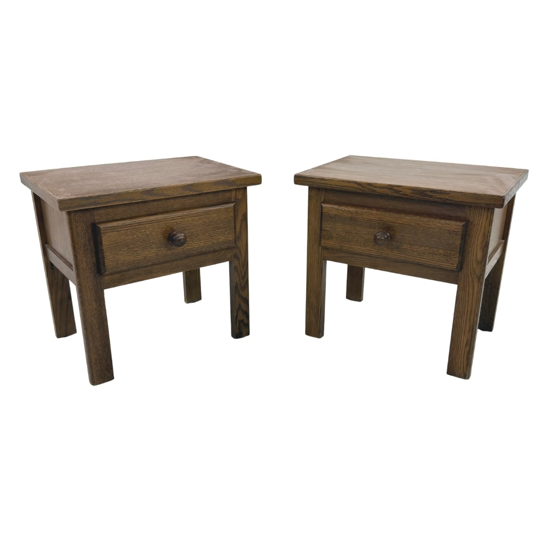 VINTAGE FRENCH BEDSIDE TABLES, A PAIR (1 of 10)