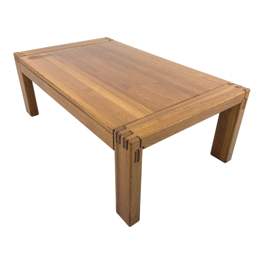 COFFEE TABLE ATTR. TO MAISON REGAIN: Dimensions: H 19.7” x W 55” x D 32.3”. Vintage Scandinavian Brutalist coffee table attr. to Maison Regain.