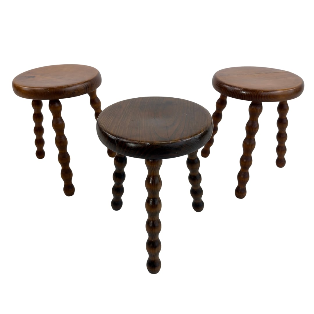 (3) VINTAGE TRIPOD STOOLS (1 of 7)