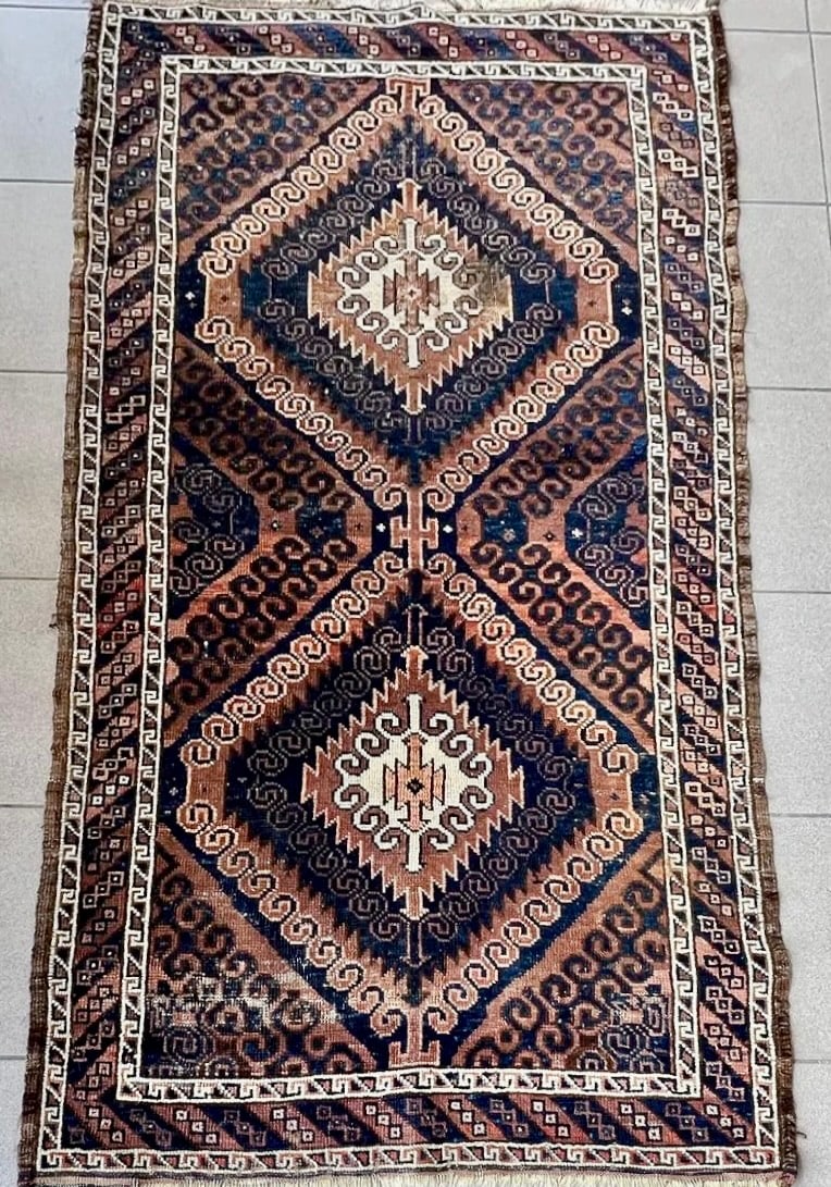 ANTIQUE AFGHAN KAZAK STYLE RUG (1 of 10)
