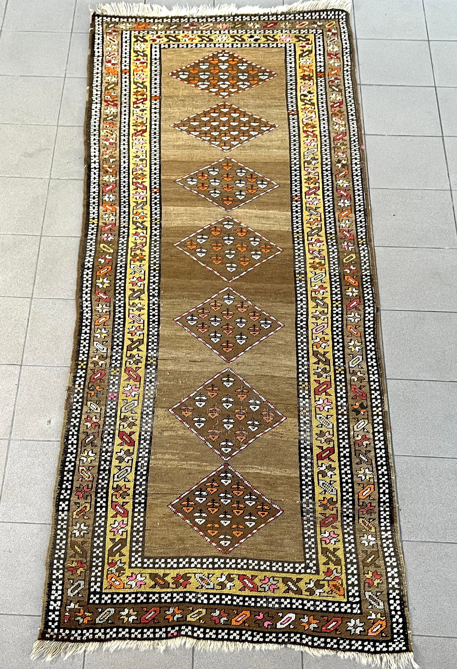 CAMEL BACKGROUND KAZAK RUNNER RUG (1 of 7)