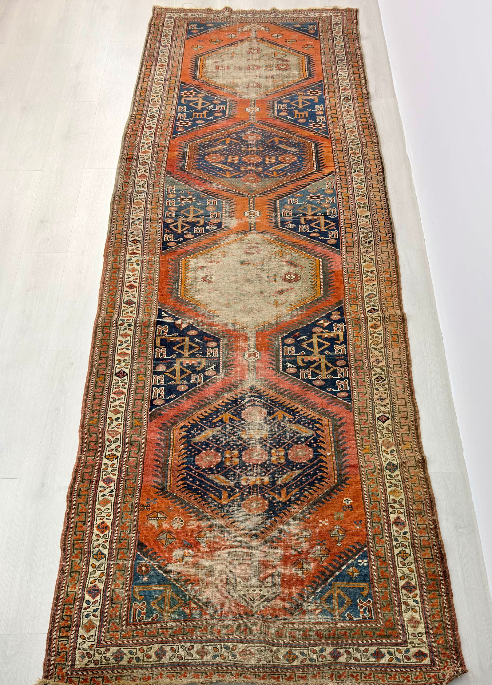 ANTIQUE KAZAK WOOL RUNNER RUG (1 of 9)
