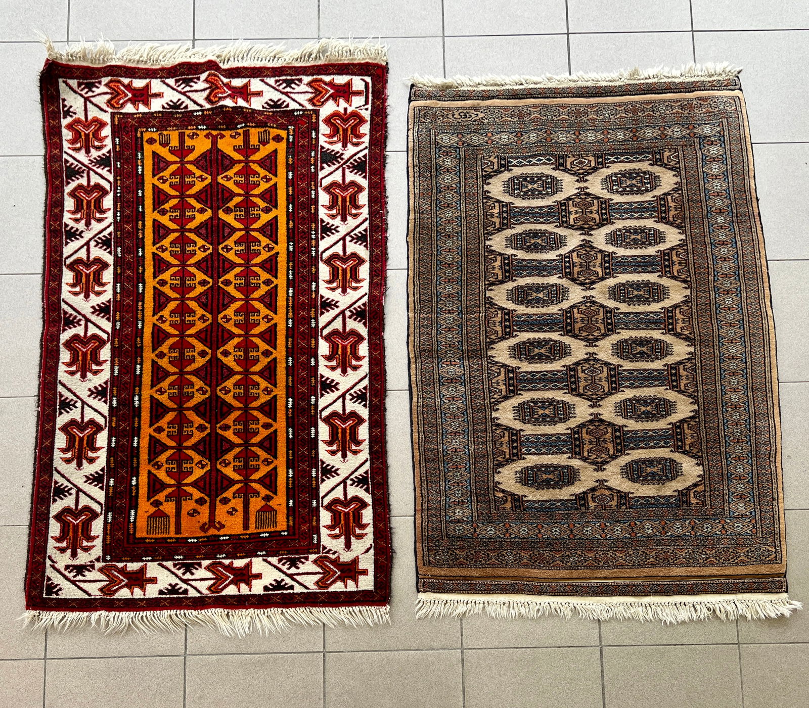LOT (2) AFGHAN AND KASHMIR AREA RUGS (1 of 8)