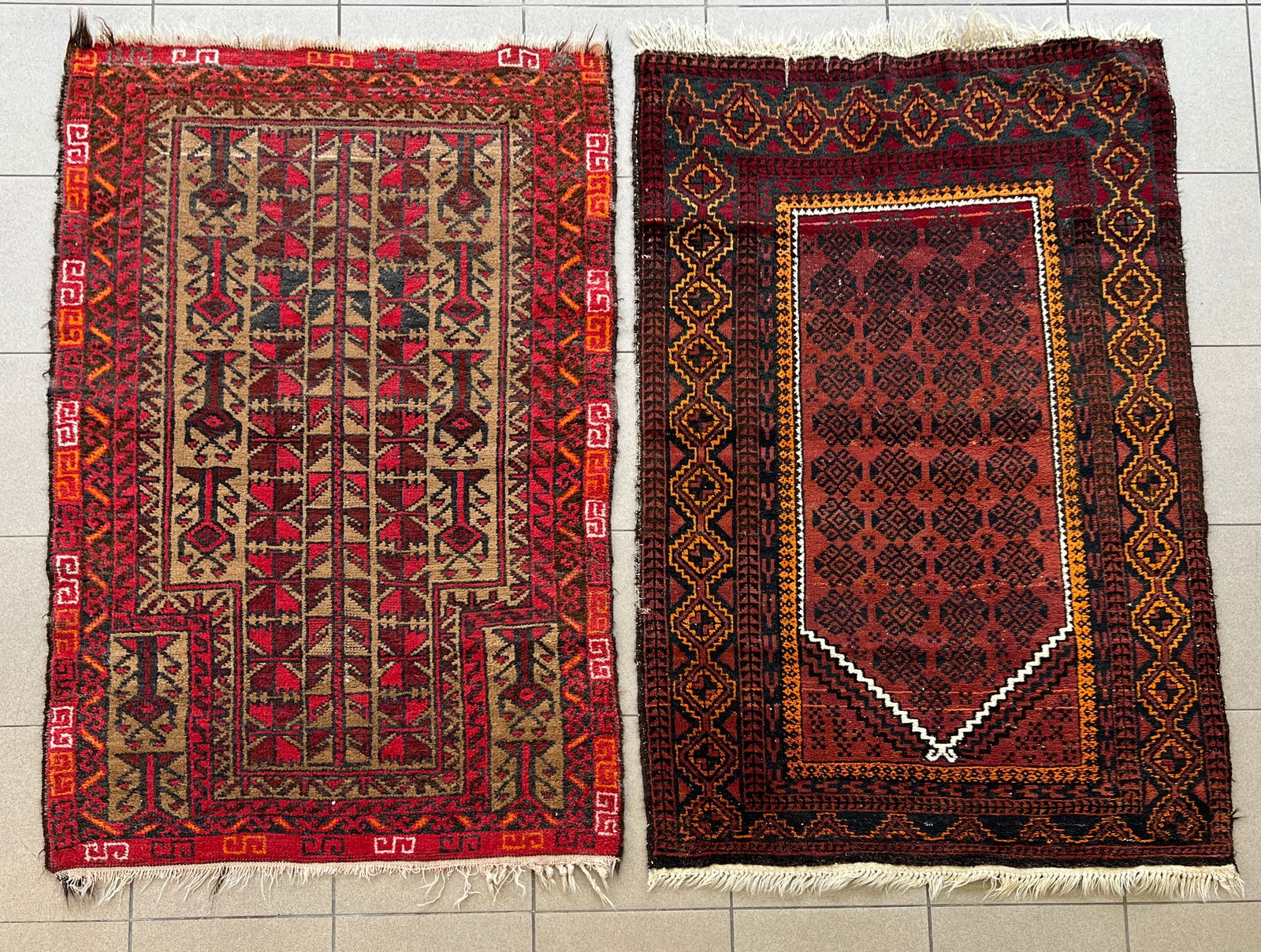 LOT (2) ANTIQUE AFGHAN BALOUCH RUGS (1 of 8)