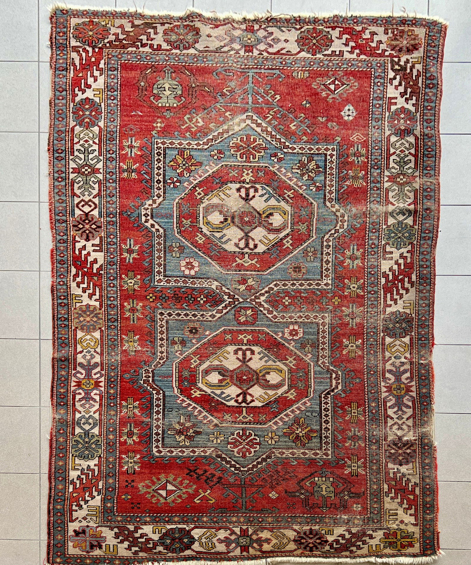 ANTIQUE KAZAK WOOL RUG (1 of 6)