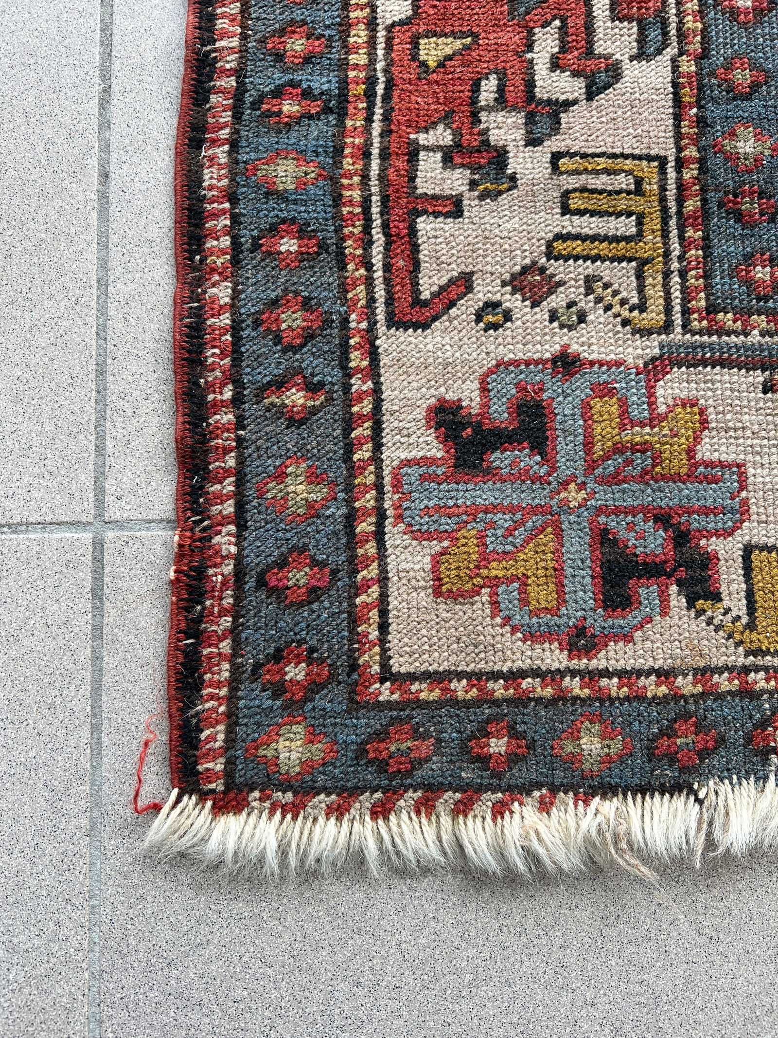 ANTIQUE KAZAK WOOL RUG - 5