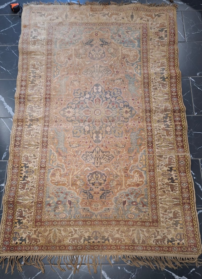 FINE SILK ANTIQUE TURKISH RUG (1 of 10)