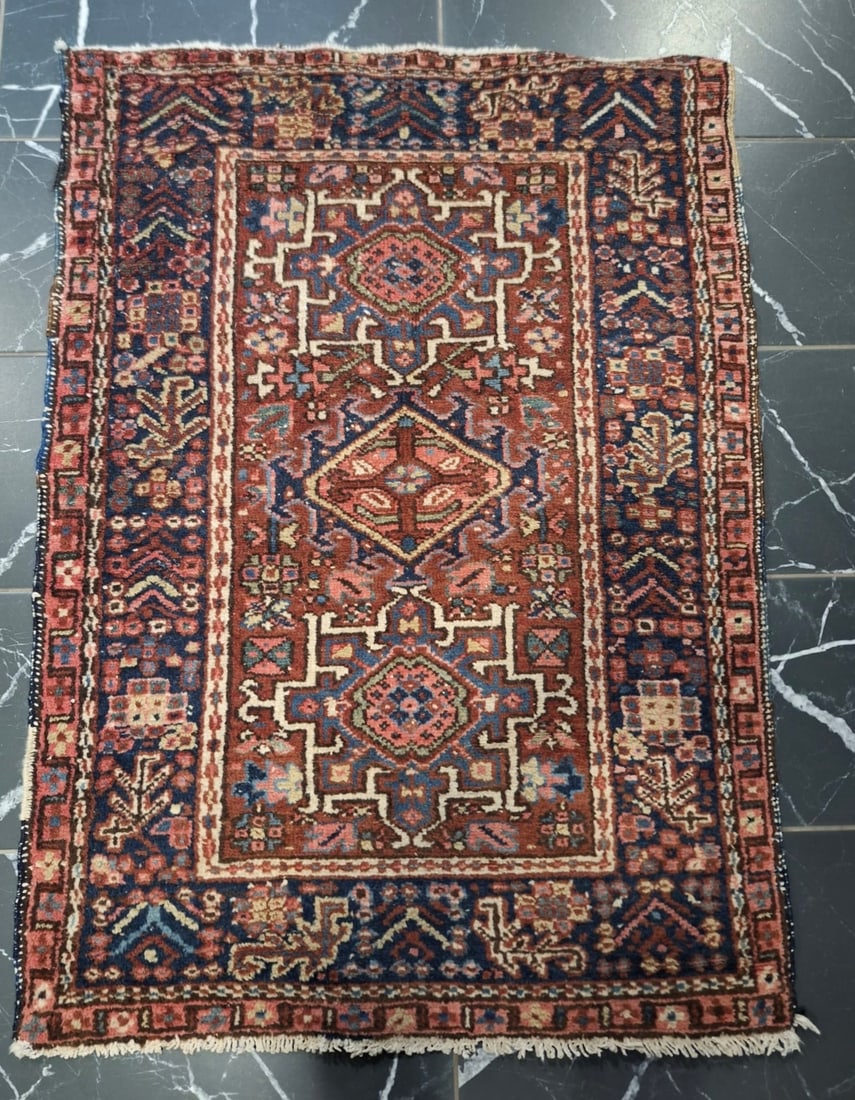 VINTAGE PERSIAN HAMADAN KARAJEH RUG (1 of 6)