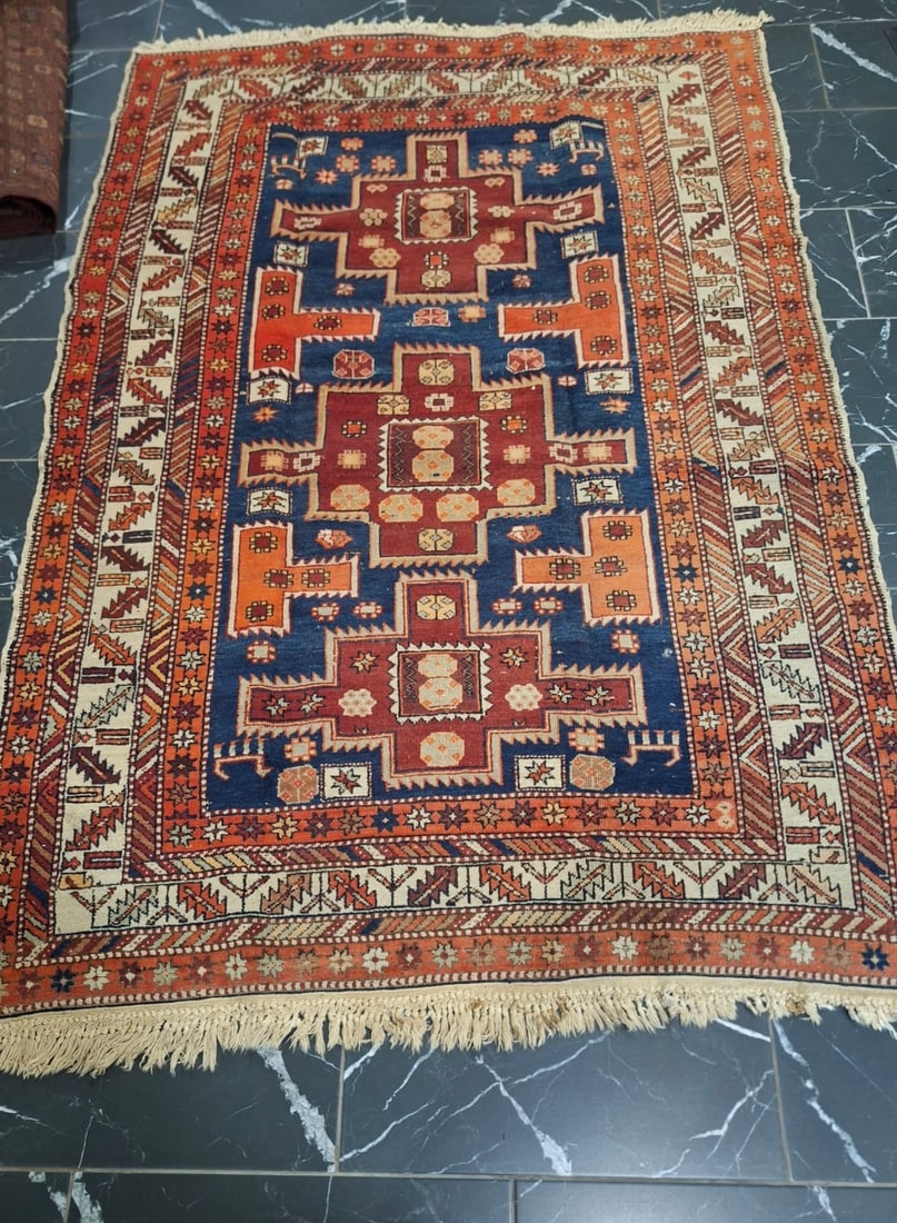 ANTIQUE CAUCASIAN WOOL RUNNER RUG (1 of 9)