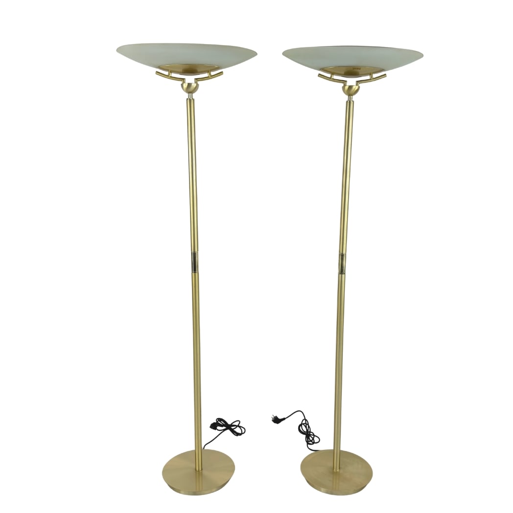 (2) BRASS FLOOR LAMPS BY B-LEUCHTEN, GERMANY (1 of 15)