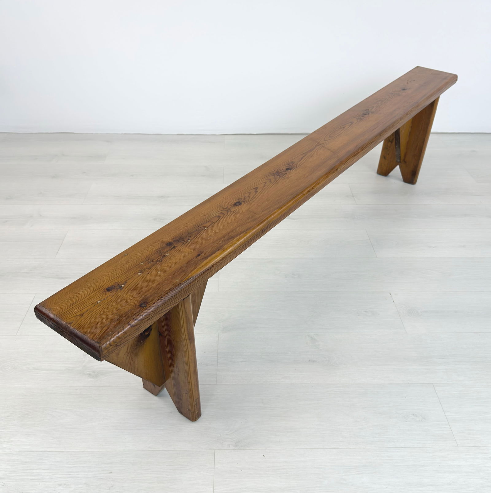 RUSTIC PINE BENCHES, A PAIR - 8